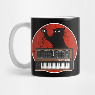 Analog Synthesizer Cat Retro Japan Synths Gift Mug